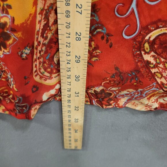 Coldwater Creek Shirt‎ Women's Size Large  Button Up Sheer Long Sleeve Artsy - Picture 6 of 6